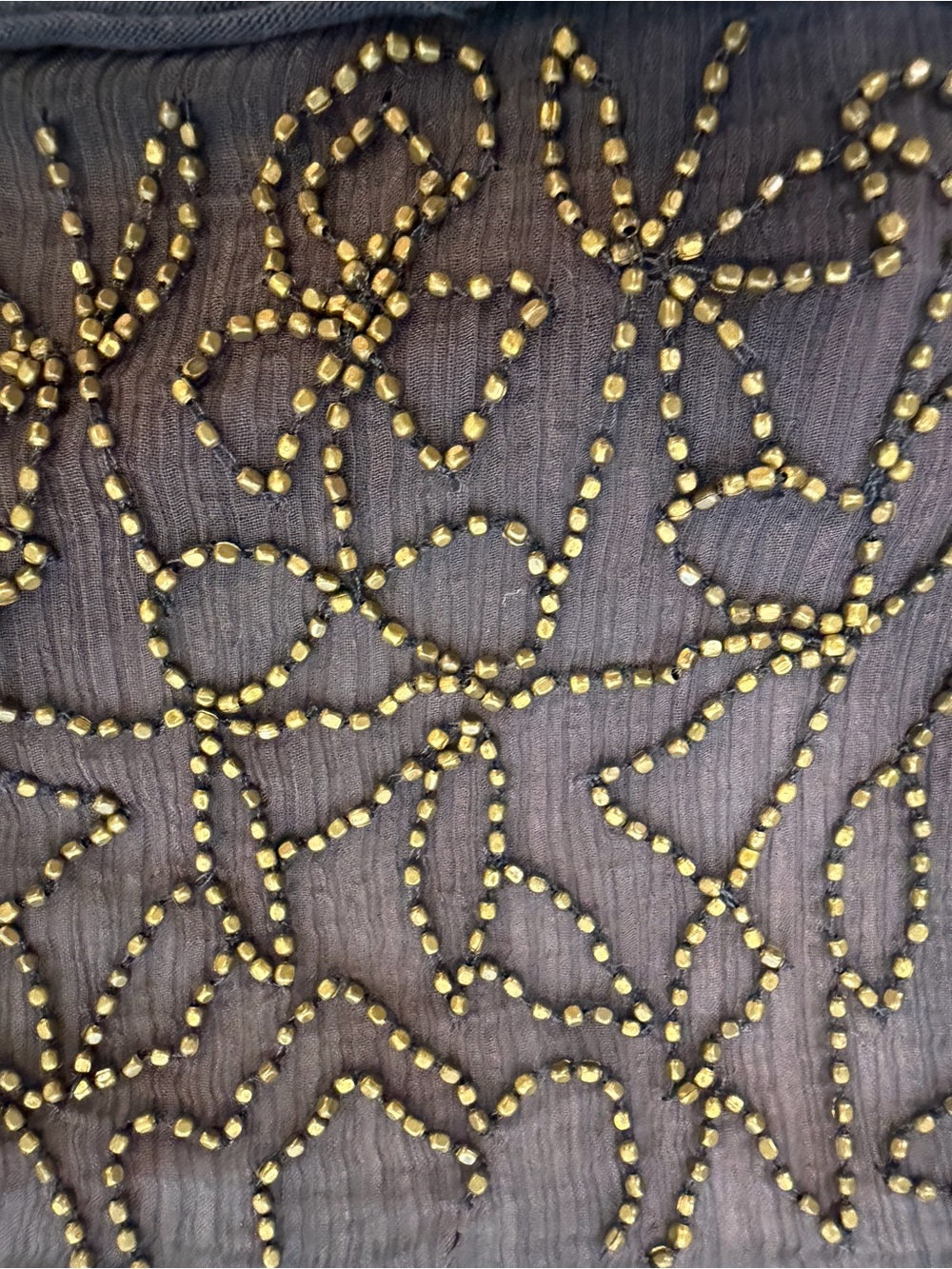 Anthropologie ETT twa Sleeveless Beaded Tie-Front Chemise - Charcoal - Picture 5 of 5